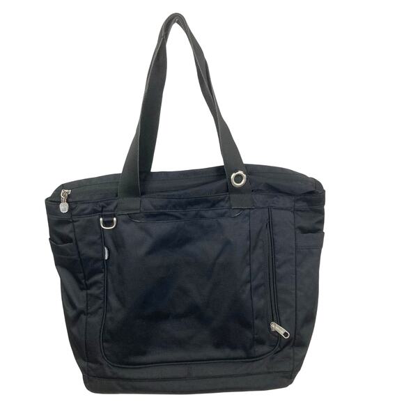 eBags Travel Tote Black Carryon Interior Storage Pouch Weekender Business Laptop - Picture 1 of 16